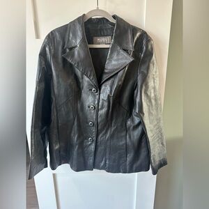 Vintage Women’s Wilsons Leather Coat Black Size Large Y2K